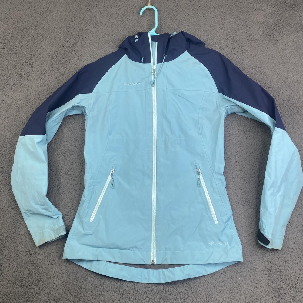 Mammut Jacket Womens XS Blue GORE-TEX Waterproof Hooded Full Zip Outdoor Coat